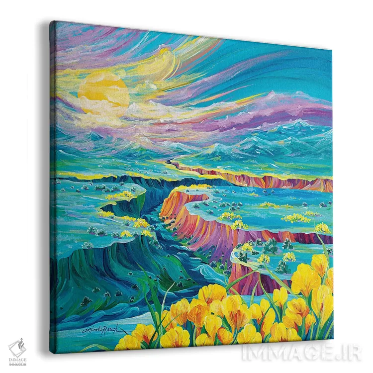 تابلو دکوراتیو غروب اثر لیندا راوچ - نمای پرسپکتیو محصول