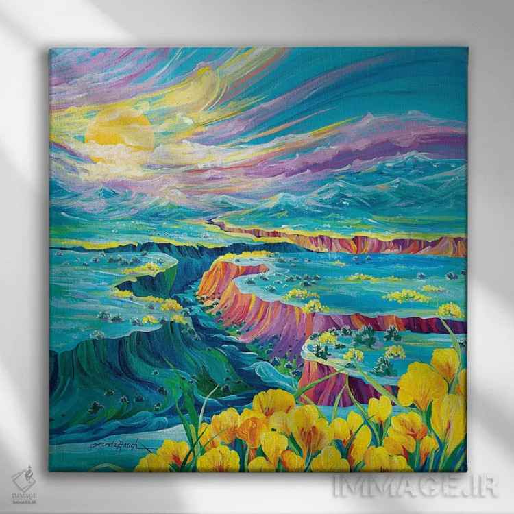 تابلو دکوراتیو غروب اثر لیندا راوچ - نمای روبهرو روی دیوار