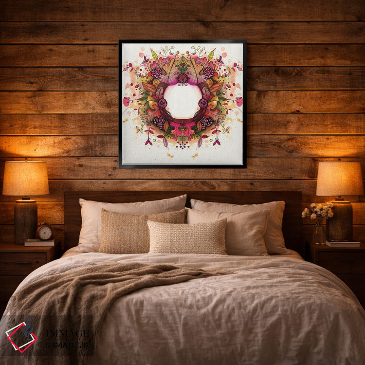 تابلو دکوراتیو حلقه گل پاییزی اثر تامارا لاپورت - D3B
