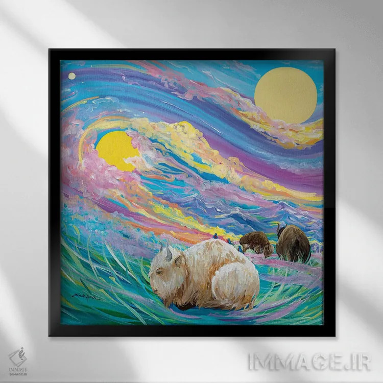 تابلو دکوراتیو وقار اثر لیندا راوچ - نمای قابدار مشکی