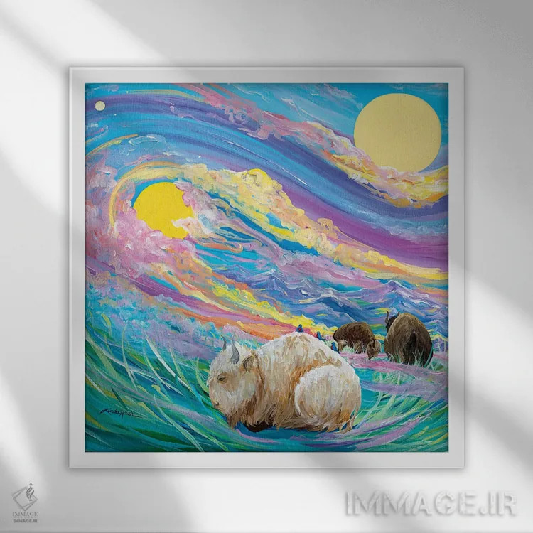 تابلو دکوراتیو وقار اثر لیندا راوچ - نمای قابدار سفید