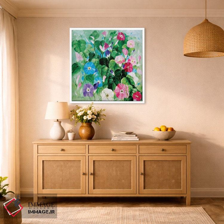 تابلو دکوراتیو دسته گل شکوفه صبحگاهی اثر لیندا راوچ - D1W