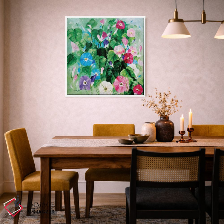 تابلو دکوراتیو دسته گل شکوفه صبحگاهی اثر لیندا راوچ - D6W