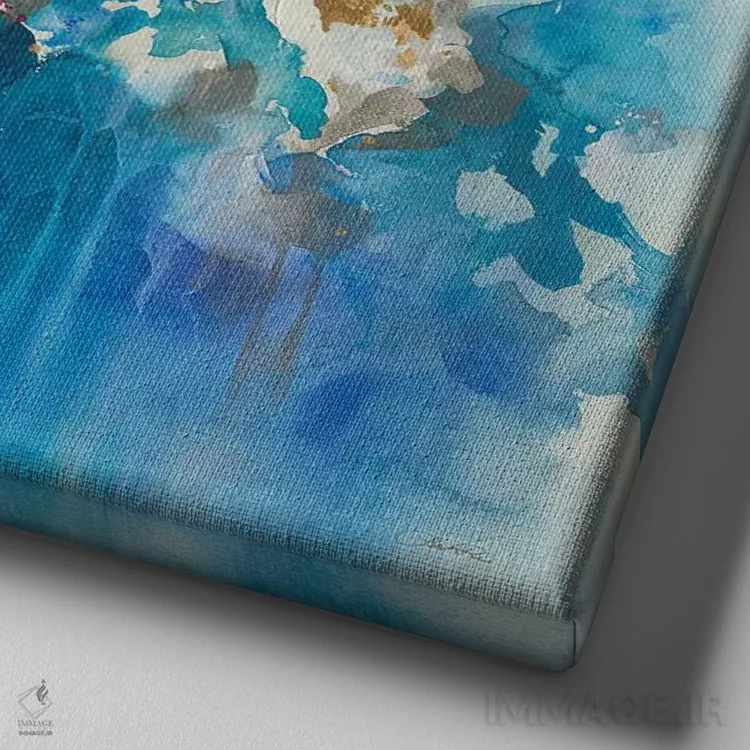 تابلو انتزاعی گلبرگ ها اثر لیا ری - نمای نزدیک بافت بوم