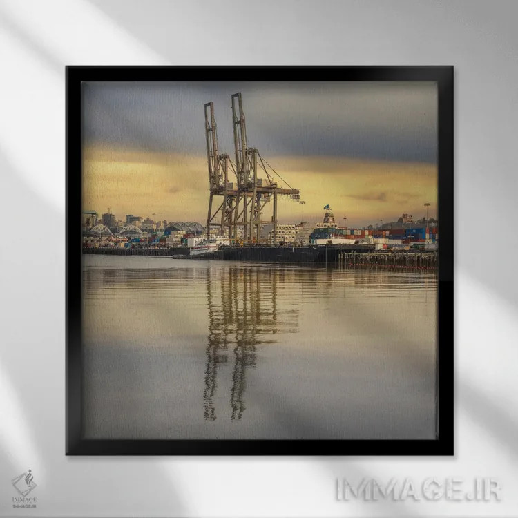 تابلو دکوراتیو زمان بارگذاری اثر لوئیس راث - نمای قابدار مشکی