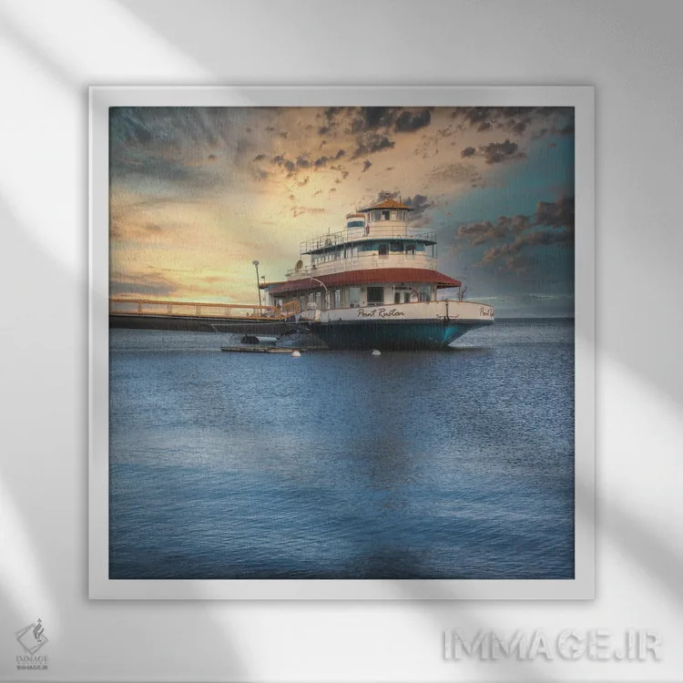 تابلو دکوراتیو کشتی فری بازنشسته راستون اثر لوئیس راث - نمای قابدار سفید