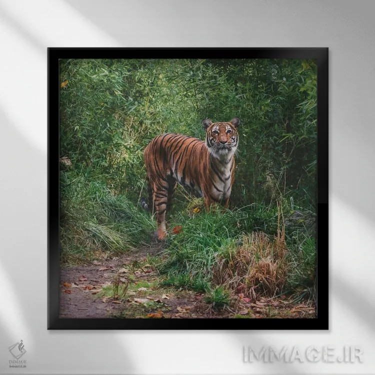 تابلو دکوراتیو نشانه ترساندن اثر لوئیس راث - نمای قابدار مشکی