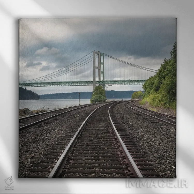 تابلو دکوراتیو ریل ها و باریکه ها اثر لوئیس راث - نمای روبهرو روی دیوار