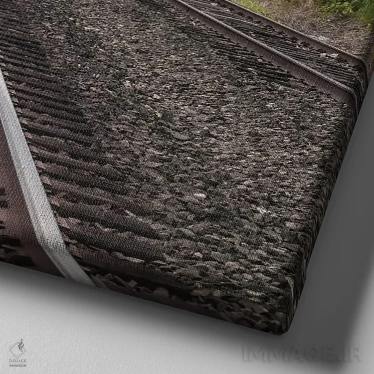 تابلو دکوراتیو ریل ها و باریکه ها اثر لوئیس راث - نمای نزدیک بافت بوم