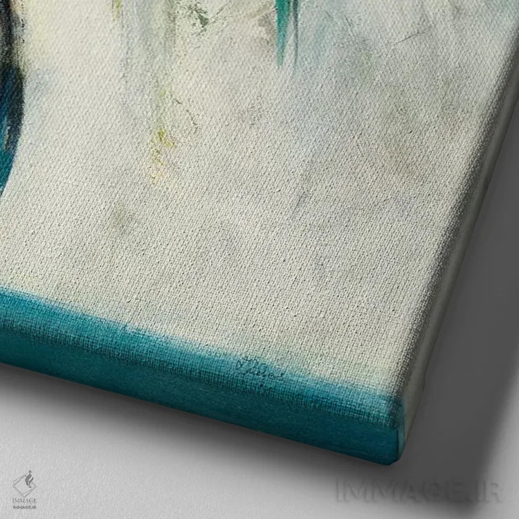 تابلو دکوراتیو نخل ها ۲ اثر لیزا ریجرز - نمای نزدیک بافت بوم