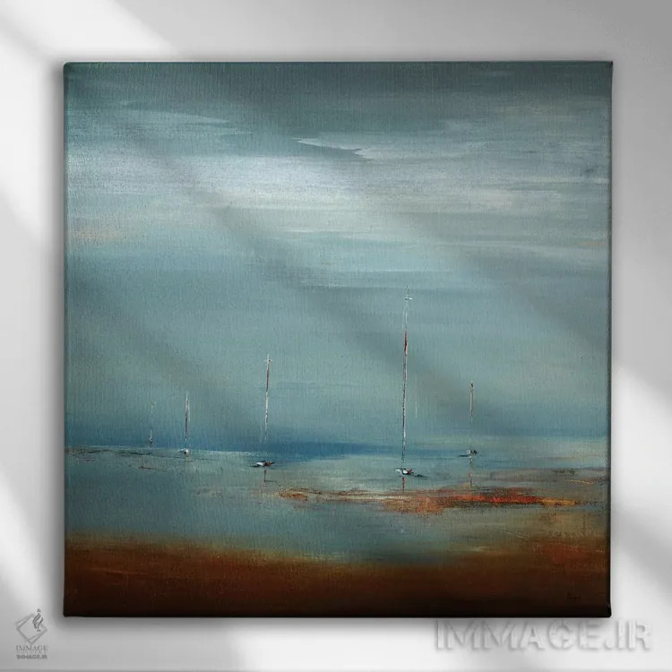 تابلو انتزاعی ملوان اثر لیزا ریجرز - نمای روبهرو روی دیوار
