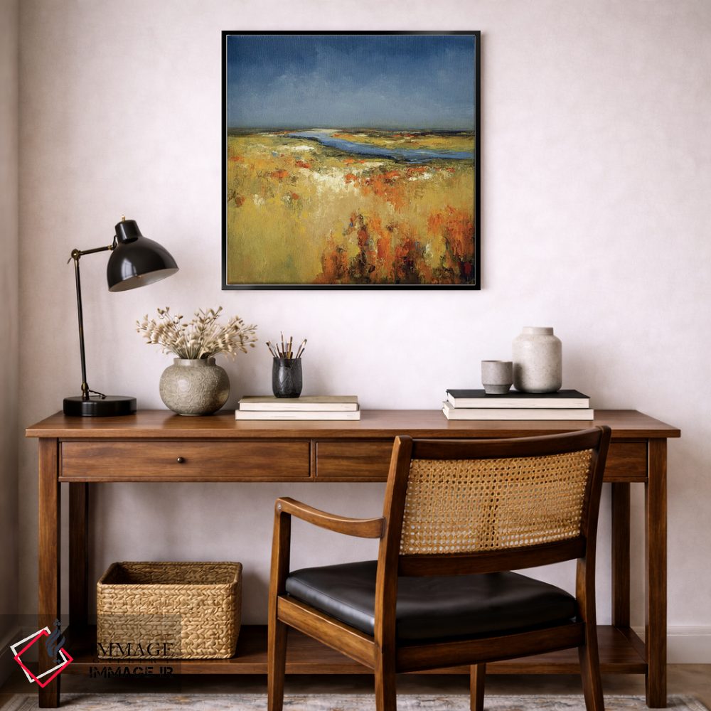 تابلو انتزاعی مزارع آفتاب خورده اثر لیزا ریجرز - D6B