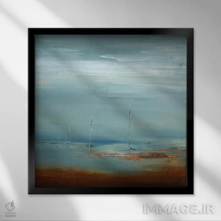 تابلو انتزاعی ملوان اثر لیزا ریجرز - نمای قابدار مشکی