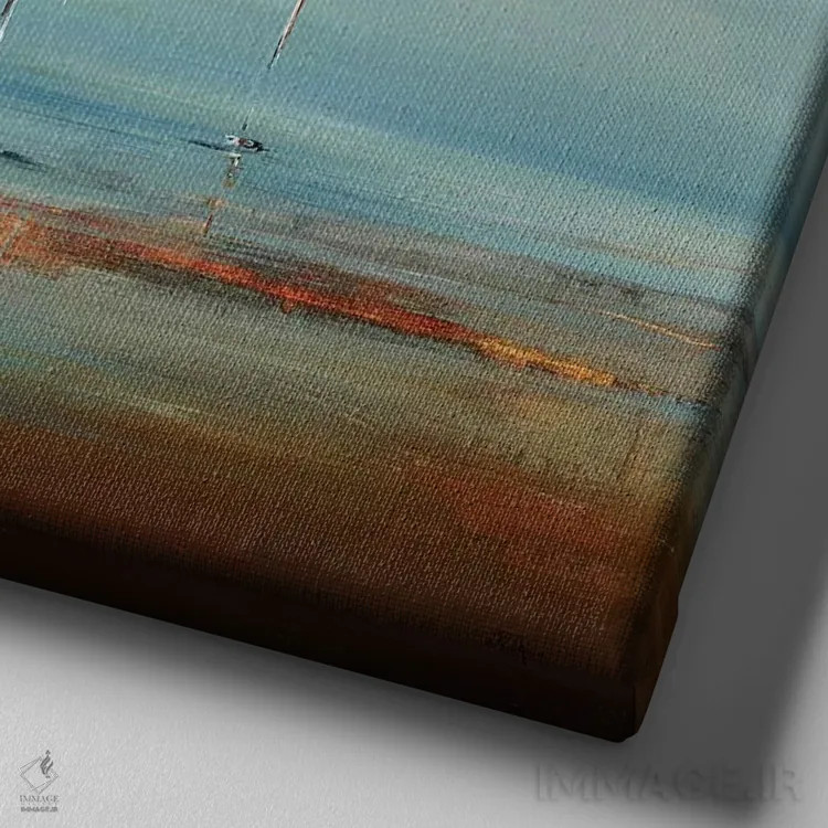 تابلو انتزاعی ملوان اثر لیزا ریجرز - نمای نزدیک بافت بوم