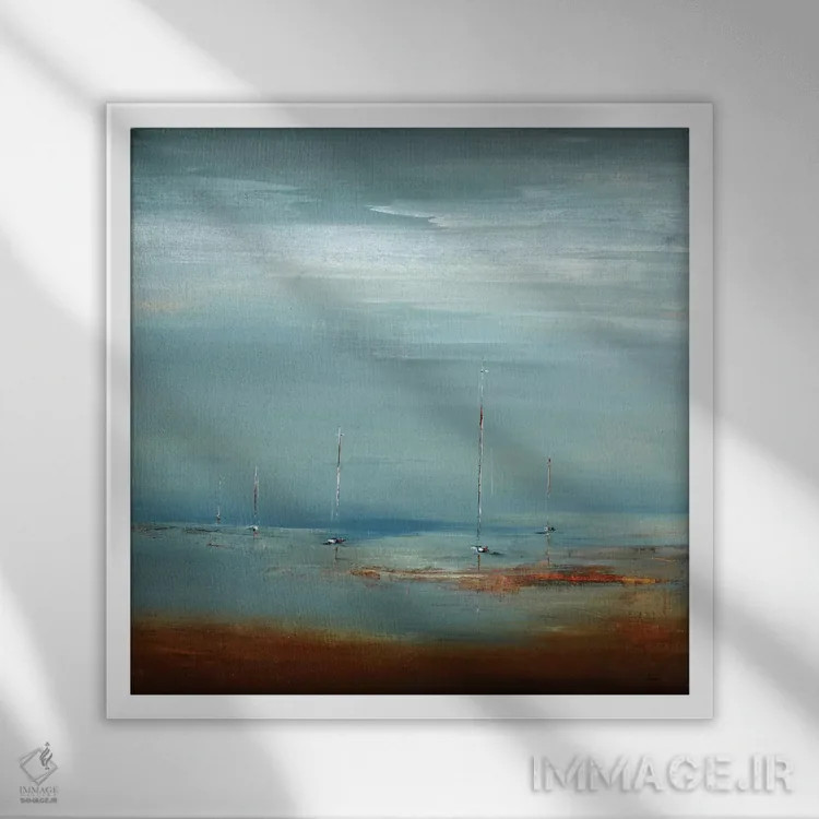 تابلو انتزاعی ملوان اثر لیزا ریجرز - نمای قابدار سفید