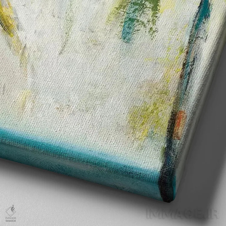 تابلو دکوراتیو نخل ها ۱ اثر لیزا ریجرز - نمای نزدیک بافت بوم