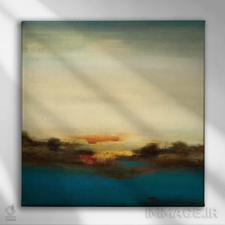 تابلو انتزاعی مناظر تماشایی ۵ اثر لیزا ریجرز - نمای روبهرو روی دیوار