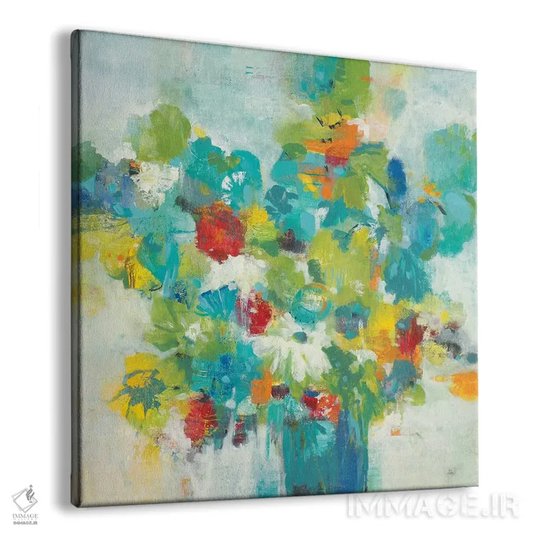 تابلو انتزاعی قدرت گل ها اثر لیزا ریجرز - نمای پرسپکتیو محصول