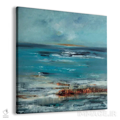 تابلو انتزاعی ارتباط ساحلی اثر لیزا ریجرز - نمای پرسپکتیو محصول