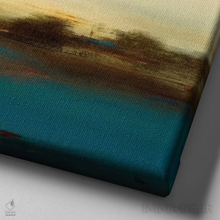 تابلو انتزاعی مناظر تماشایی ۵ اثر لیزا ریجرز - نمای نزدیک بافت بوم