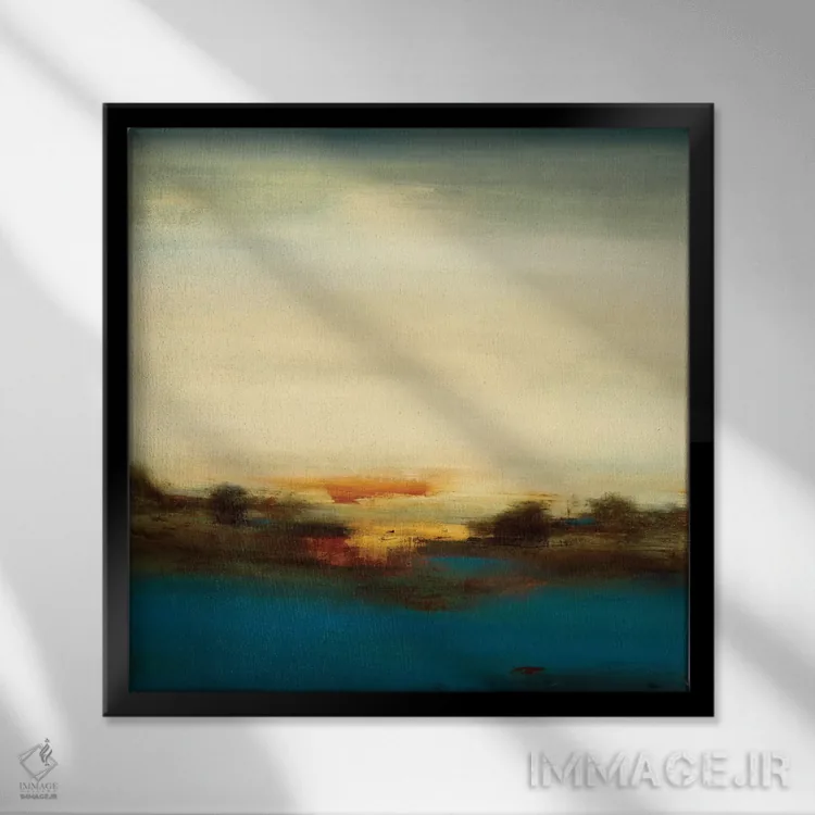 تابلو انتزاعی مناظر تماشایی ۵ اثر لیزا ریجرز - نمای قابدار مشکی