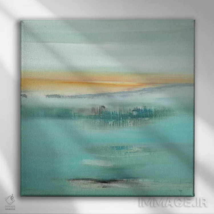 تابلو انتزاعی لحظات مه آلود ۳ اثر لیزا ریجرز - نمای روبهرو روی دیوار
