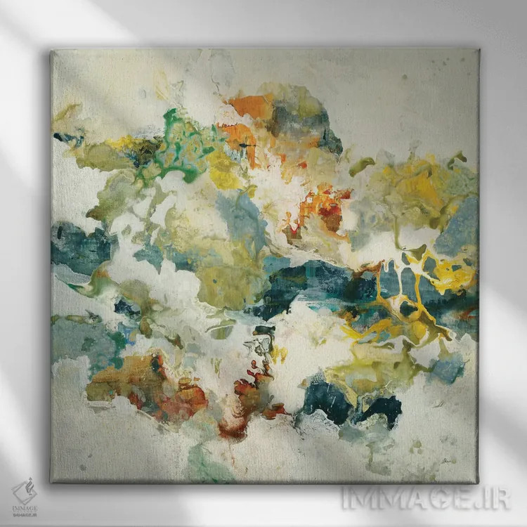 تابلو انتزاعی جریان متقابل ۳ اثر لیزا ریجرز - نمای روبهرو روی دیوار