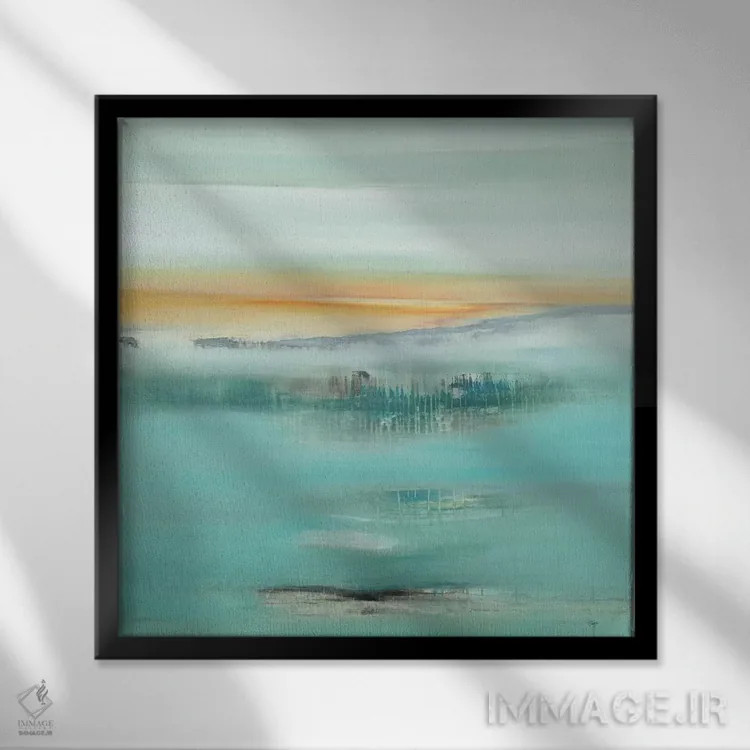 تابلو انتزاعی لحظات مه آلود ۳ اثر لیزا ریجرز - نمای قابدار مشکی