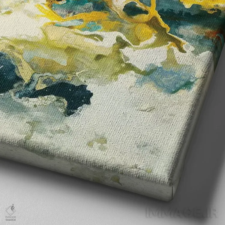 تابلو انتزاعی جریان متقابل ۳ اثر لیزا ریجرز - نمای نزدیک بافت بوم