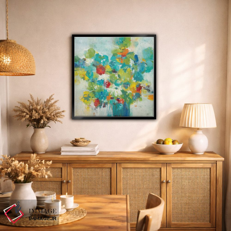 تابلو انتزاعی قدرت گل ها اثر لیزا ریجرز - D2B