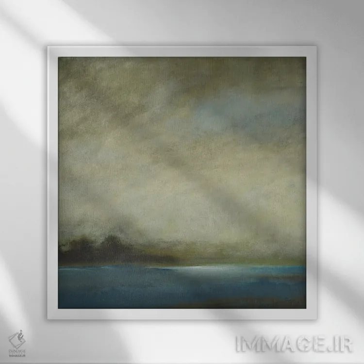 تابلو انتزاعی لب آب ۲ اثر لیزا ریجرز - نمای قابدار سفید