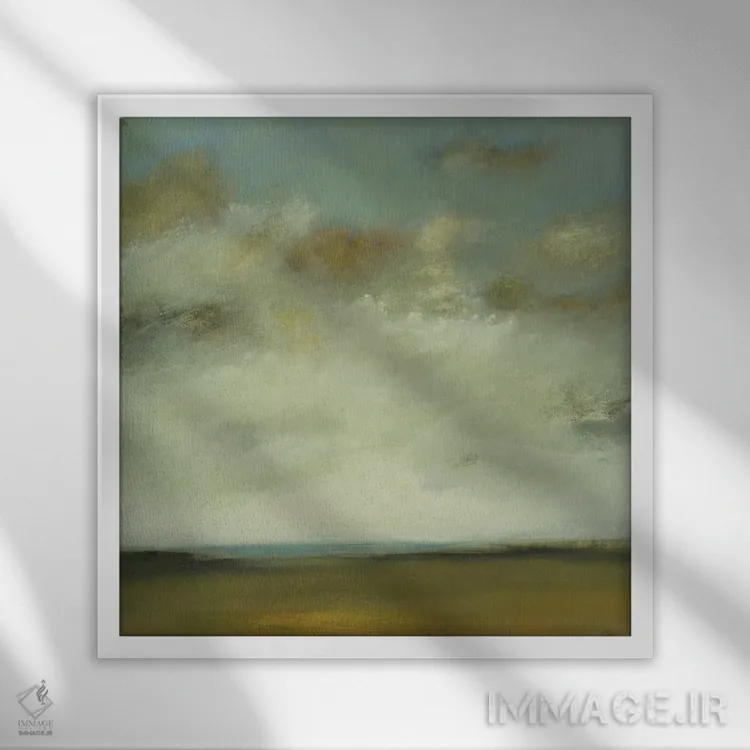تابلو انتزاعی صحنه طبیعت ۶ اثر لیزا ریجرز - نمای قابدار سفید