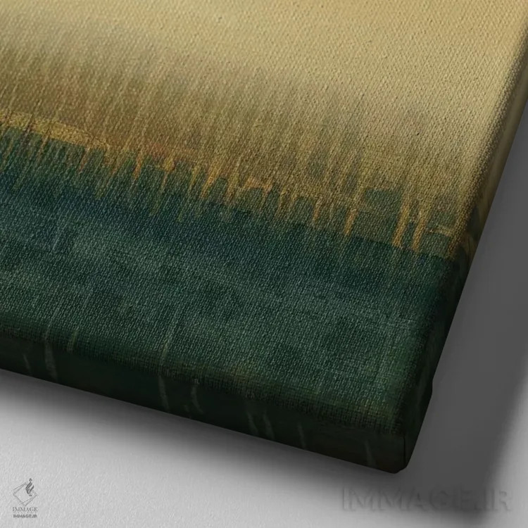 تابلو انتزاعی مزارع دوردست اثر لیزا ریجرز - نمای نزدیک بافت بوم