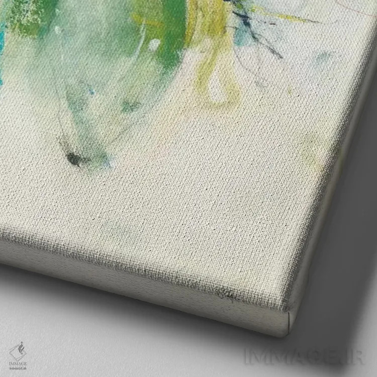 تابلو دکوراتیو پاشش رنگ اثر لیزا ریجرز - نمای نزدیک بافت بوم