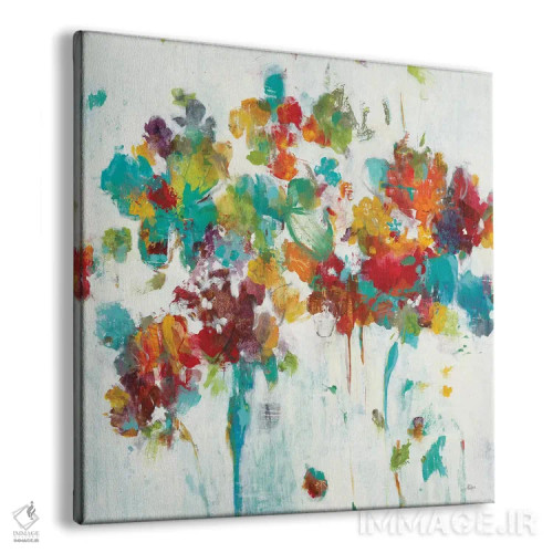 تابلو انتزاعی شکوفه های رنگارنگ اثر لیزا ریجرز - نمای پرسپکتیو محصول