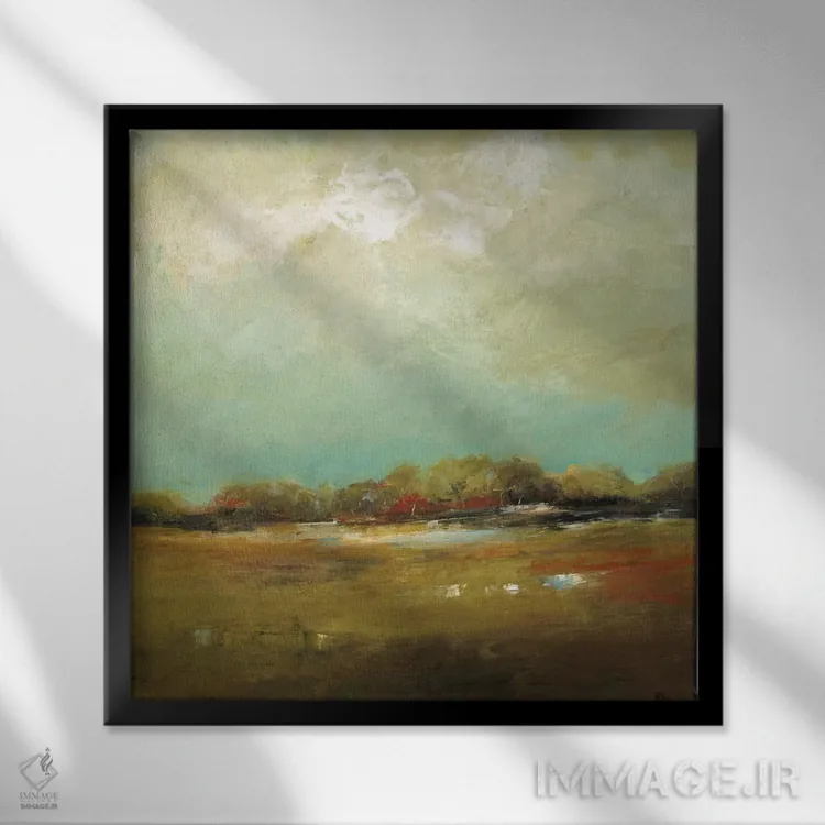 تابلو انتزاعی چشم انداز انتزاعی اثر لیزا ریجرز - نمای قابدار مشکی