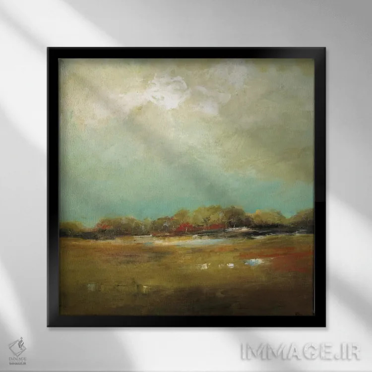 تابلو انتزاعی چشم انداز انتزاعی اثر لیزا ریجرز - نمای قابدار مشکی
