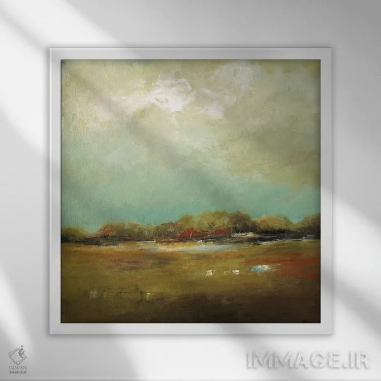 تابلو انتزاعی چشم انداز انتزاعی اثر لیزا ریجرز - نمای قابدار سفید