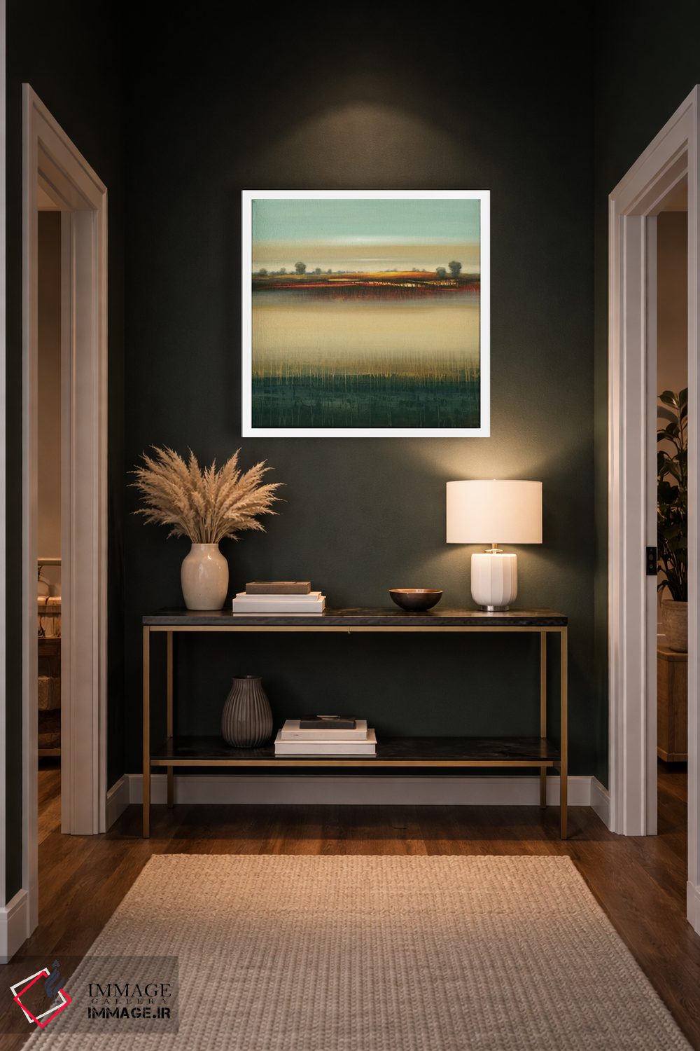 تابلو انتزاعی مزارع دوردست اثر لیزا ریجرز - D3W