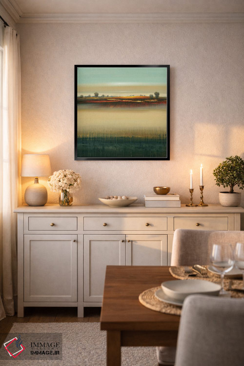 تابلو انتزاعی مزارع دوردست اثر لیزا ریجرز - D5B
