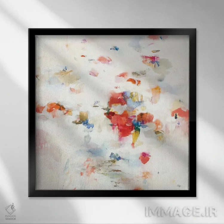 تابلو انتزاعی غرق شدن در فضا اثر لیزا ریجرز - نمای قابدار مشکی