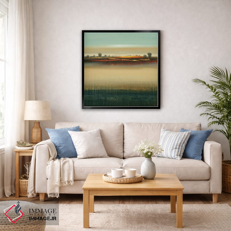 تابلو انتزاعی مزارع دوردست اثر لیزا ریجرز - D6B
