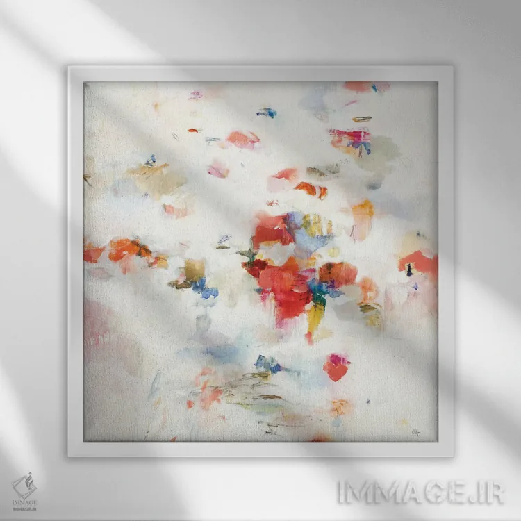 تابلو انتزاعی غرق شدن در فضا اثر لیزا ریجرز - نمای قابدار سفید