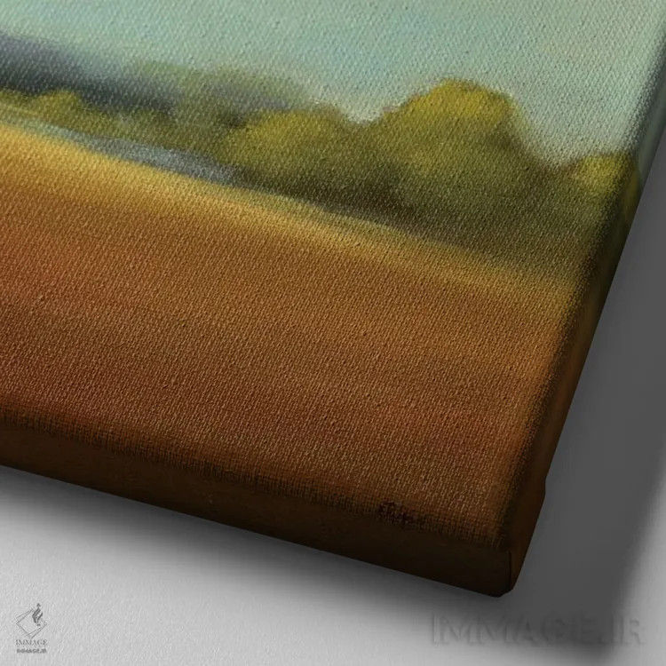 تابلو انتزاعی چشم انداز رنگارنگ اثر لیزا ریجرز - نمای نزدیک بافت بوم