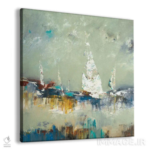 تابلو انتزاعی دور شدن با قایق اثر لیزا ریجرز - نمای پرسپکتیو محصول