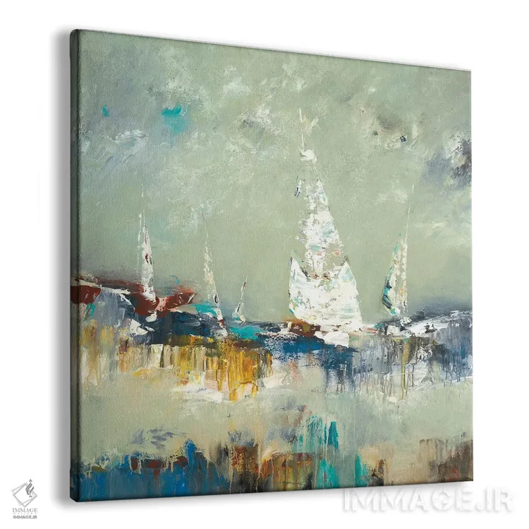 تابلو انتزاعی دور شدن با قایق اثر لیزا ریجرز - نمای پرسپکتیو محصول