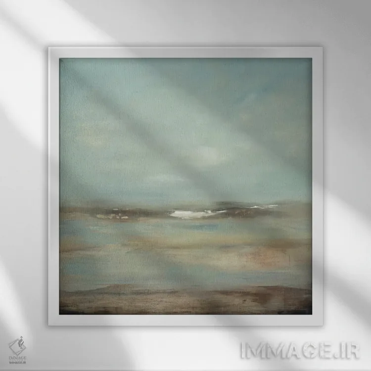 تابلو انتزاعی روز تابستانی اثر لیزا ریجرز - نمای قابدار سفید