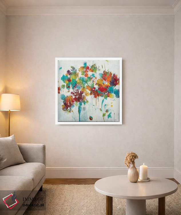 تابلو انتزاعی شکوفه های رنگارنگ اثر لیزا ریجرز - D2W