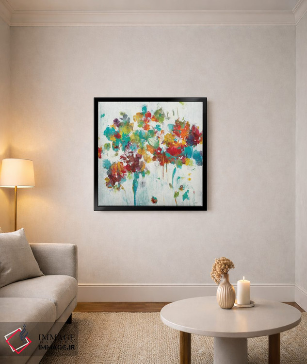 تابلو انتزاعی شکوفه های رنگارنگ اثر لیزا ریجرز - D4B