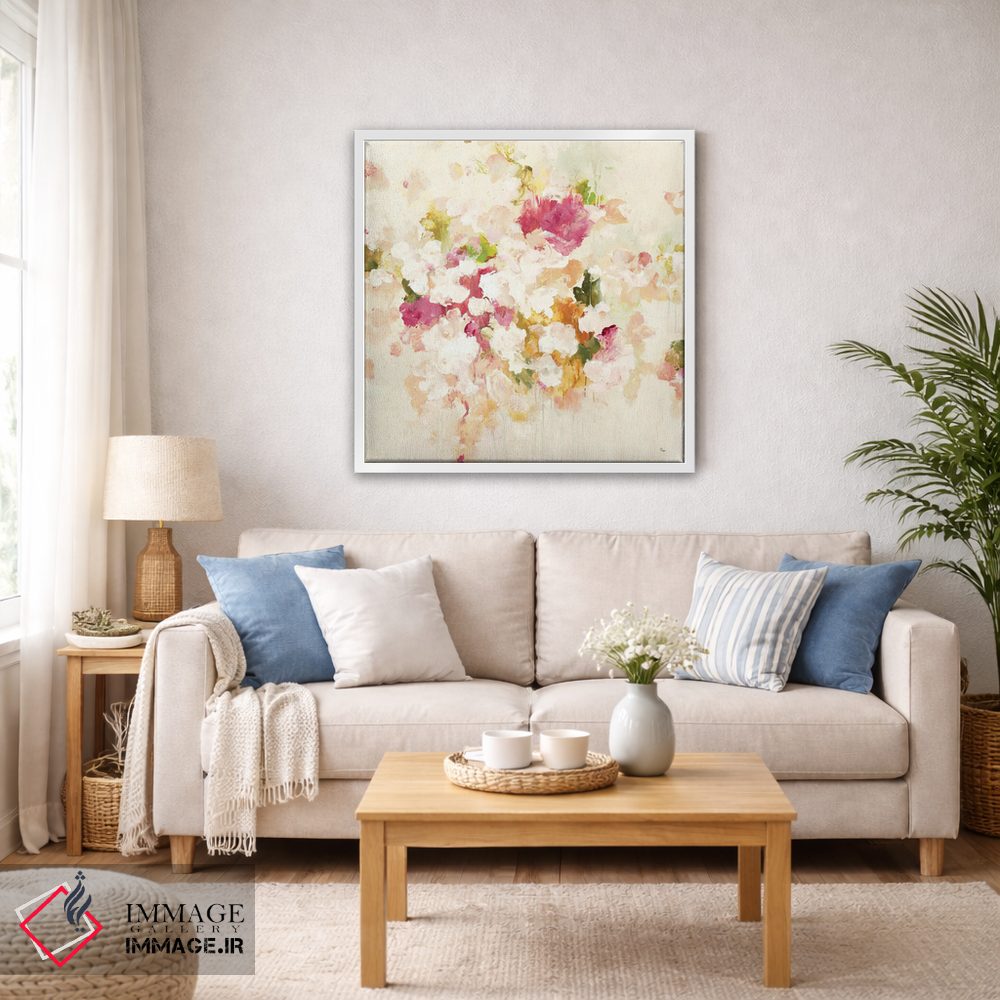 تابلو انتزاعی الهام گر گل ها ۴ اثر لیزا ریجرز - D4W